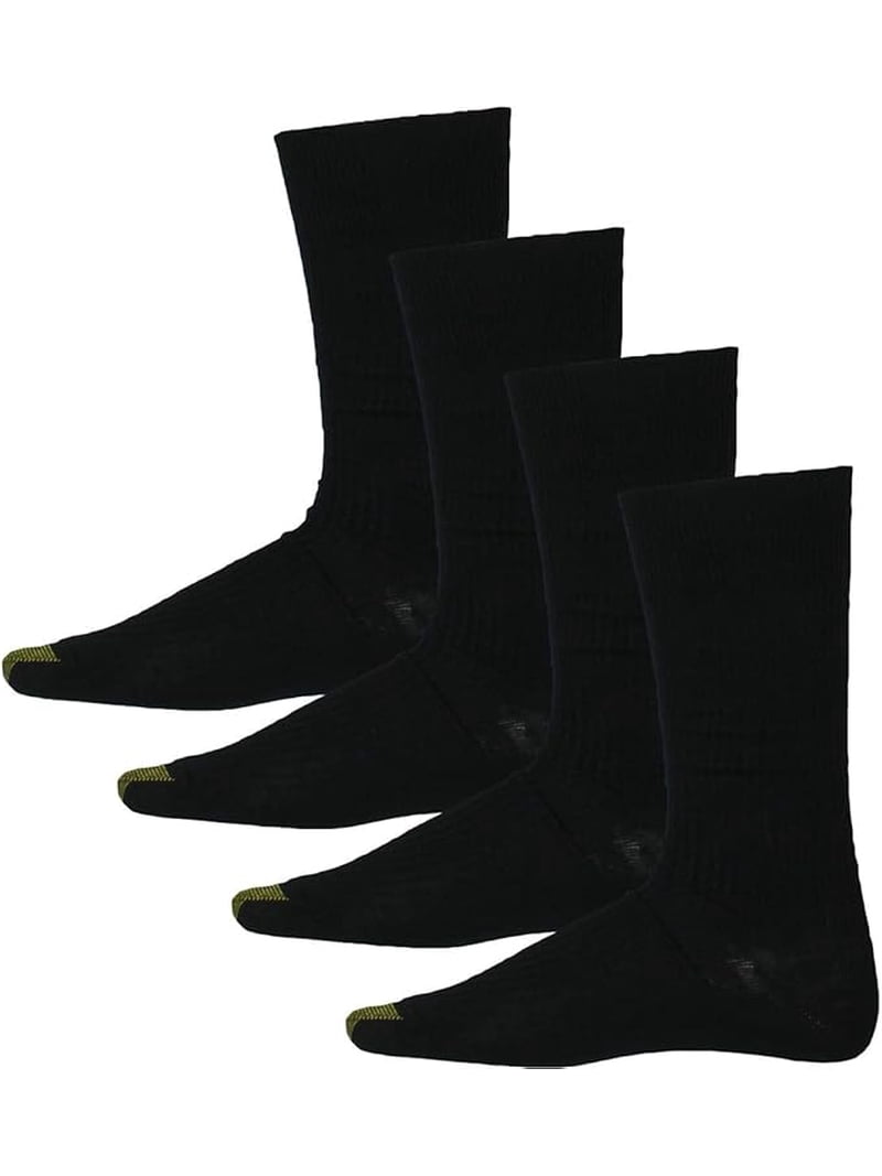gold toe men's black dress socks Mens 4 Pack Midweight Socks, Black, 10-13 Deco floral dress