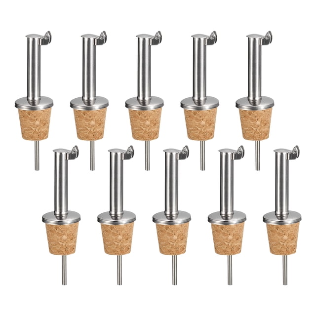 10 Piezas de Vertedor de Aceite de Oliva Automático, Tapones de Botella de Vino con Diseño de Corcho, para la Mayoría de Botellas de Licor