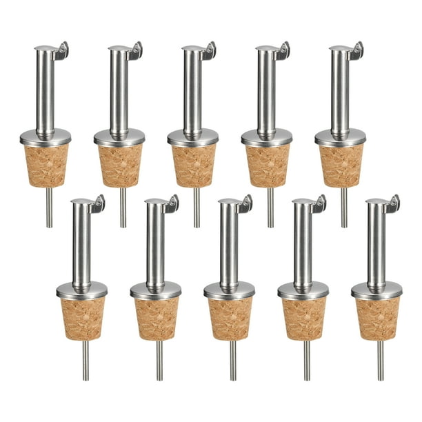 10 Piezas de Vertedor de Aceite de Oliva Automático, Tapones de Botella de Vino con Diseño de Corcho, para la Mayoría de Botellas de Licor