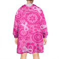 thumbnail image 2 of Wearable Oversized Blanket,Pink Ribbon Pattern Wearable Blanket Hoodie for Adults,Cozy Hooded Blankets with Super Pockets,Super Warm Fuzzy Pullover for Women & Men, 2 of 6