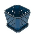 thumbnail image 2 of W&W Orchid Pot with Holes and Saucer for Orchid Repotting and Better Grow, Blue, 7 Inches, 2 of 7