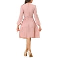 thumbnail image 3 of INSPIRE CHIC Women's Work Shirt Dress Long Sleeve Pleated Midi Dresses, 3 of 5