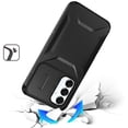 thumbnail image 2 of For Samsung Galaxy A36 Slim Fit Shockproof Hybrid with Slide Camera Window Covering, Rugged Tpu Silicone Hard PC Bumper Cover, XPM Phone Case [Black], 2 of 10
