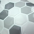 thumbnail image 3 of Grey Hexagon Peel and Stick Backsplash Tiles - 10.5", 4 Pack, 3 of 7