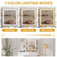 thumbnail image 3 of 1 Iron, Mdf, Mirror, Led Light Hook Dressing Table With Stool, 3 of 9