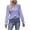 Purple, variant on LEAVINGSUO Long Blouses for Women Women's Fashion Solid V-Neck Long Sleeve Loose T-Shirt Top