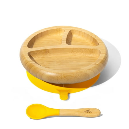 Baby Divided Plate   Spoon | Bamboo & Silicone