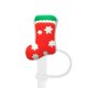 thumbnail image 1 of Cubierta de paja navideña, puntas de silicona, tapa antipolvo para beber, tapón de paja Yeti de muñeco de nieve de Papá Noel, decoración de paja reutilizable para fiesta de Navidad, 1 of 4