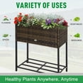 thumbnail image 4 of Outsunny Jardinière Surélevée en Rotin avec Tablette de Rangement pour Outils, 4 of 10