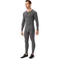thumbnail image 4 of Active Men's Long Sleeve Compression Training Shirt with Crew Neck and Contrast Stitching Detail - X Large, Gray, 4 of 7