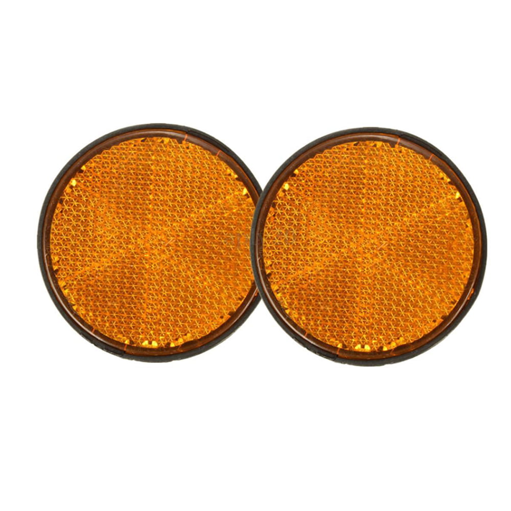 D DOLITY 2pcs 2 Inch Round High Visibility Reflective Reflector for Motorcycles Motor ATV Bikes Dirt Bike 5 Colors Optional Orange