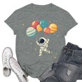thumbnail image 2 of NAMTYQX Summer Shirts for Women Plus Size Relaxed Fit Patterns Short Sleeve Airoft Crewneck Bedrucken Stretch Basic Summer Blouses for Women 2025 Gray Size S, 2 of 5