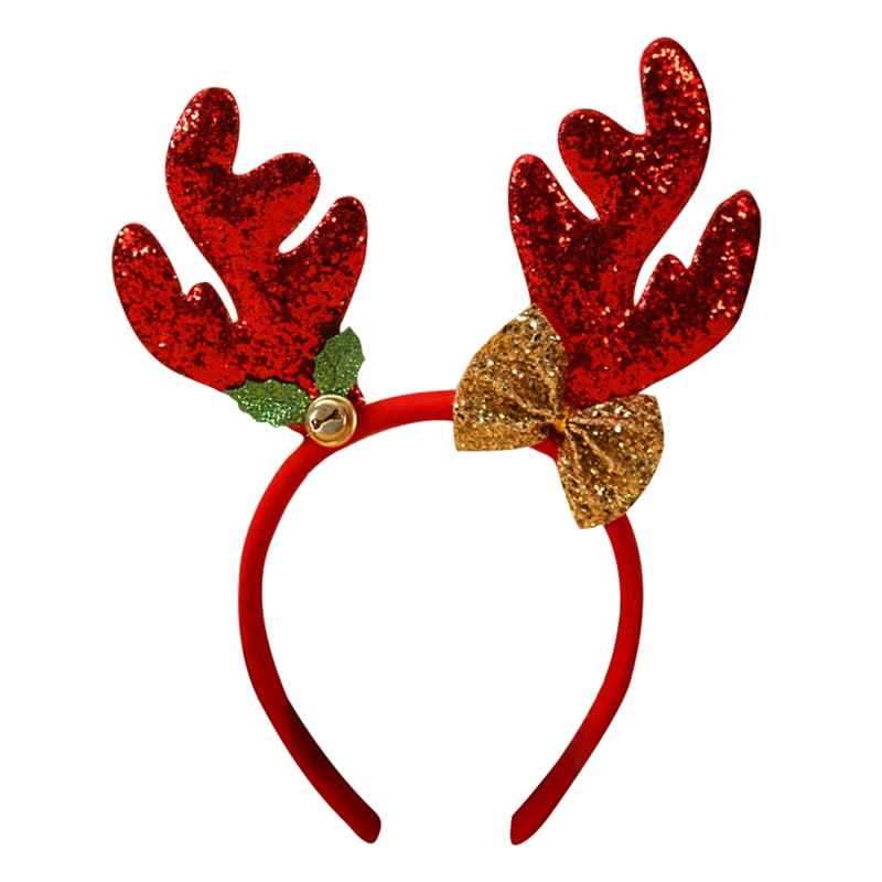 Christmas Headbands Party Hats With Glittering Antlers Xmas Costumes ...