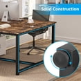 thumbnail image 3 of Tribesigns Computer Desk, 47 x 47 inch Extra Large Vintage Two Person Desk Double Workstation Office Desk Writing Study Desk for Home Office (Rustic Brown), 3 of 7