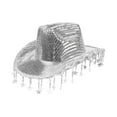 thumbnail image 3 of FVDPWYE Cowboy Hat for Women Cowgirl Hat Sparkly for Photo Props Celebration Cosplay Silver, 3 of 9
