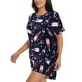 thumbnail image 2 of Bixox Women's Love Wine Printed Pajama Set 2 Piece Lounge Set Top and Shorts Soft Pajamas, Shorts with Pockets, 2 of 7