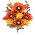 thumbnail image 2 of Admired By Nature ABN3B002-HARVEST 18 Stems Home Office/Wedding/Restaurant Decoration Arrangement Artificial Sunflower/Mum/Zinna Mixed Flowers Bush, Harvest, 2 of 7