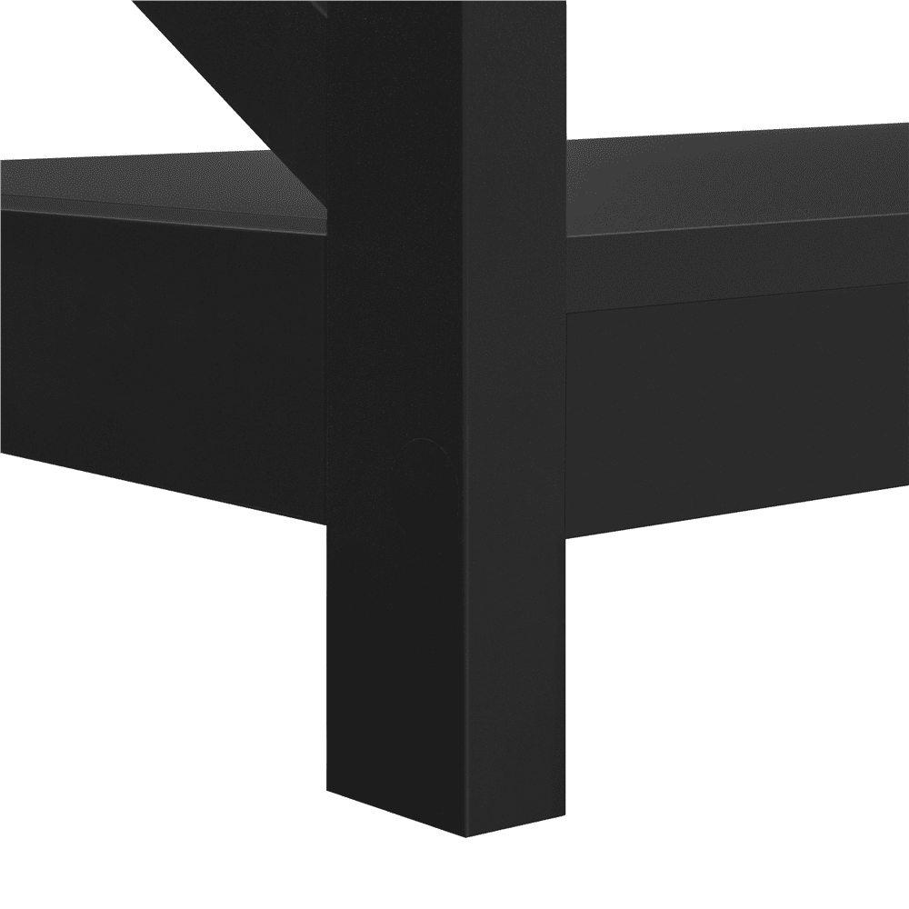 Topeakmart X-Design Coffee Table Living Room Furniture Table with Storage Shelf, Black