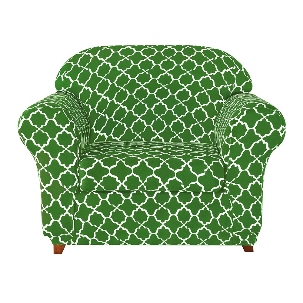 Subrtex Stretch 2Piece Elegant Geometric Armchair Slipcover, Bright
