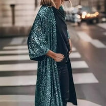 ZHENHONG Crew Cardigans Womens, Sparkly Jackets For Women Sequin Open Front Cardigan Sparkly Long Thin Coat Concert Outfits For WomenCardigans for Women
