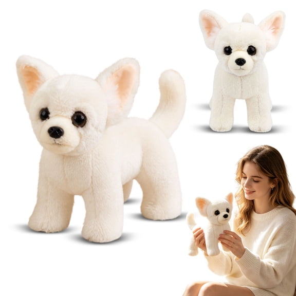 Chihuahua Stuffed Animal Dog Plush Soft Stuffed Puppy Companion for Home Display Relaxing Playtime Thoughtful Present for Dog Lovers Plush Dog Toys for Adults and Pet Owners