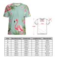 thumbnail image 2 of Flamingo Pattern T Shirts Basic T-Shirt Short Sleeve Ladies Tee Shirt Summer Graphic Clothing, 2 of 6