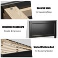 thumbnail image 6 of Gymax Twin Size Bed Frame Platform Slat High Headboard Bedroom Rubber Wood Leg Black, 6 of 9