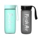 thumbnail image 5 of Ounissouiy Taza de agua mate de plástico cuadrado transparente de 550ml, taza para deportes acuáticos de zumo frío para exteriores con cuerda de leche Teteras Negro, 5 of 6