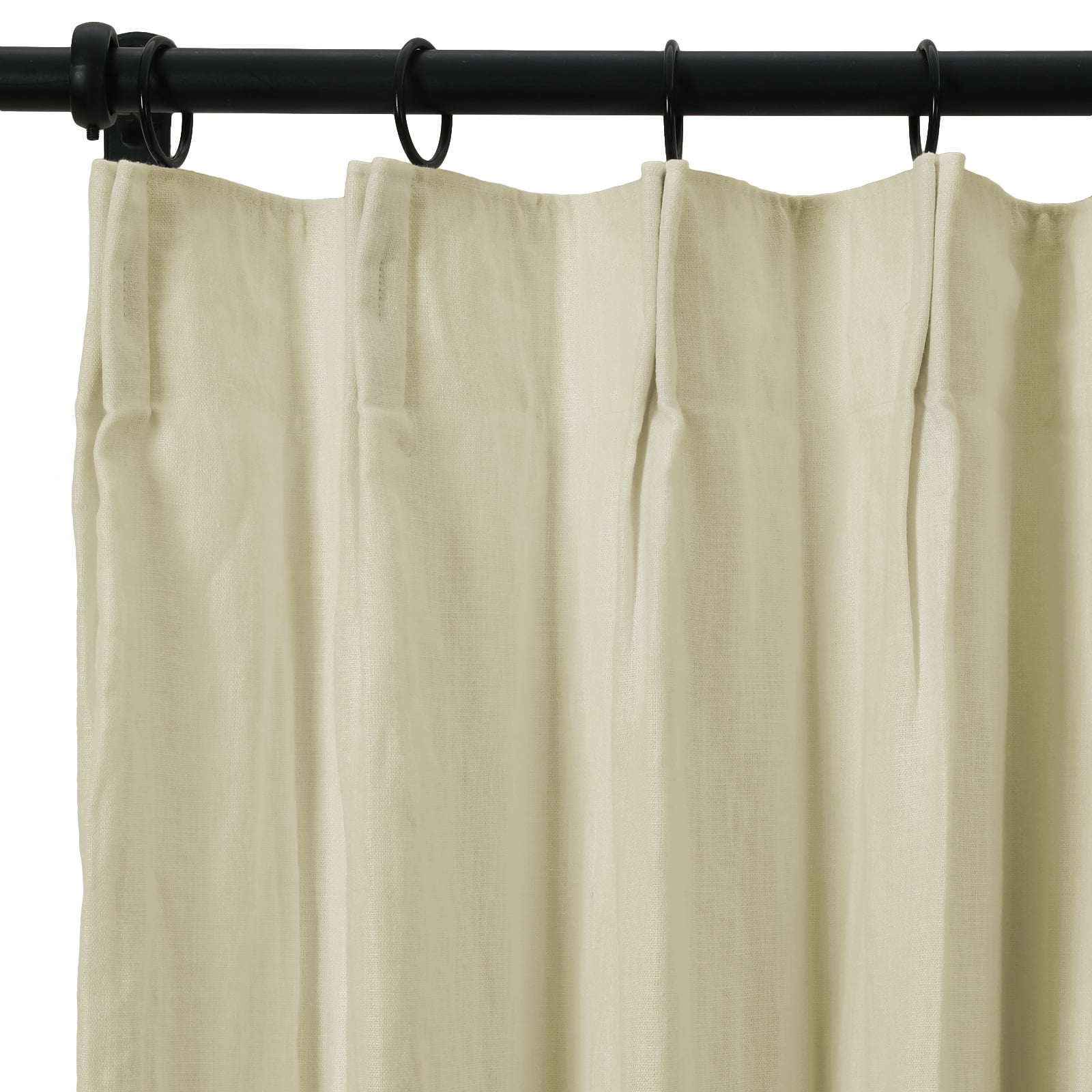 TWOPAGES Pinch Pleat Textured Linen Curtain Light Filtering Drape for Guest Room, 1 Panel, 52"x108", Mist Gray