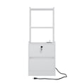 thumbnail image 5 of Newboti Furniture Nightstand with Charging Station, Smart Nightstand with Night Light, Modern Night Stand with Bookshelf, Bedside Tables with Storage Cabinet for Bedroom, White 89920, 5 of 15