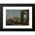 thumbnail image 2 of Gaetano Vetturali 24x18 Black Modern Framed Museum Art Print Titled - Italian Scene with Ruins (1700), 2 of 5