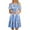 Blue, variant on Ichuanyi Woman Dress, Summer Women Casual Fashion Short Sleeve Off Shoulder Ruffle Dress