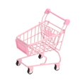 thumbnail image 3 of Mini Shopping Cart Basket Stationery Desk Decor Make up Holder Photography Prop Container Desktop Organizer Storage Box for Office Supplies Pink, 3 of 9