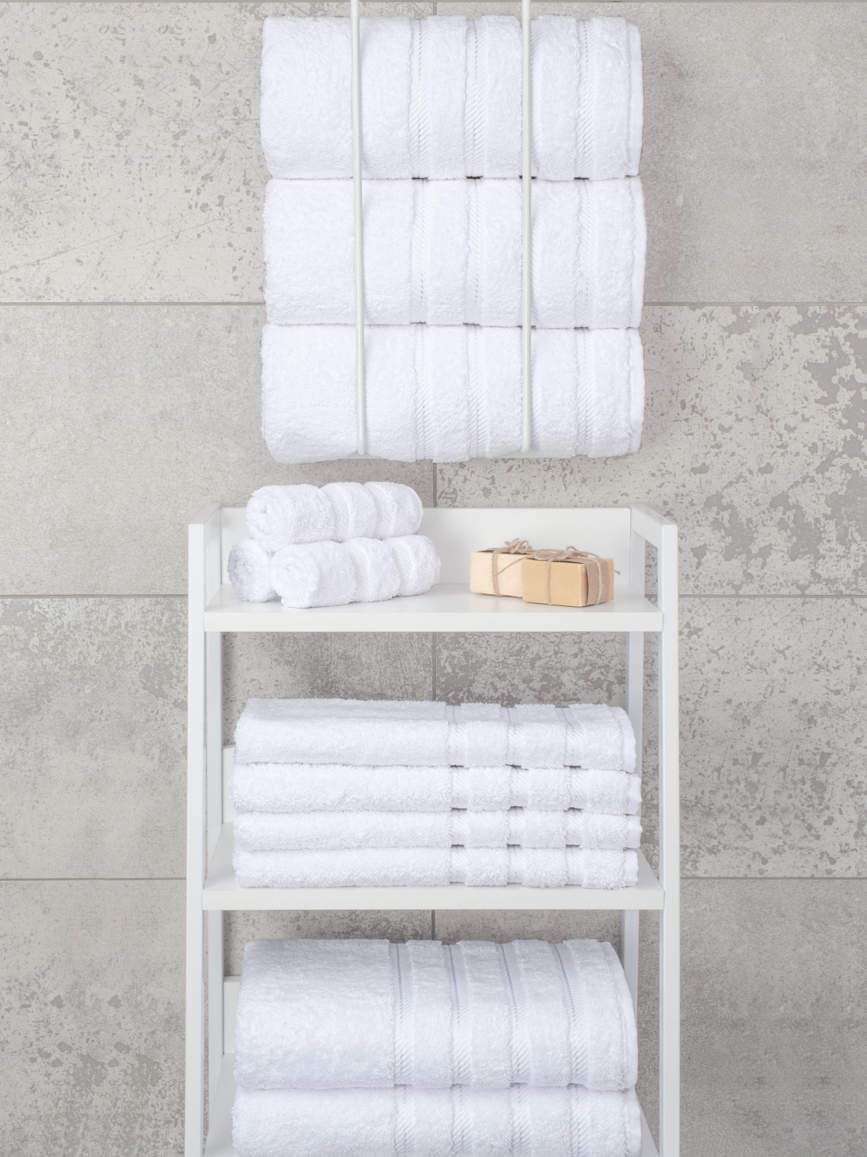 American Soft Linen Luxury 4 Piece Bath Towel Set, 100% Cotton Turkish Bath Towels for Bathroom, White