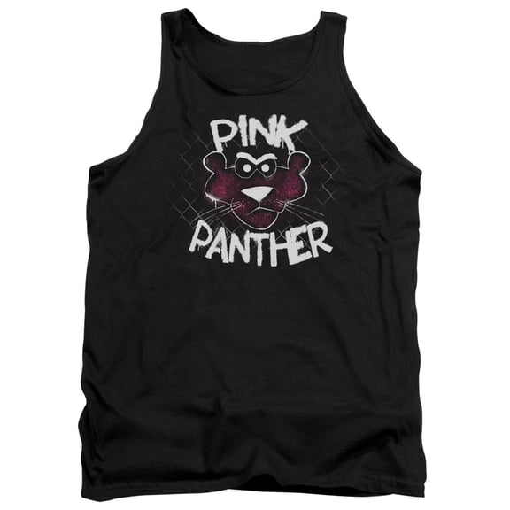 Pink Panther Spray Panther Adult Tank Top Black