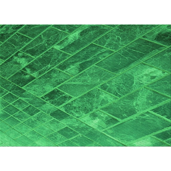 Ahgly Company Indoor Rectangle Patterned Neon Green Area Rugs, 8' x 12'