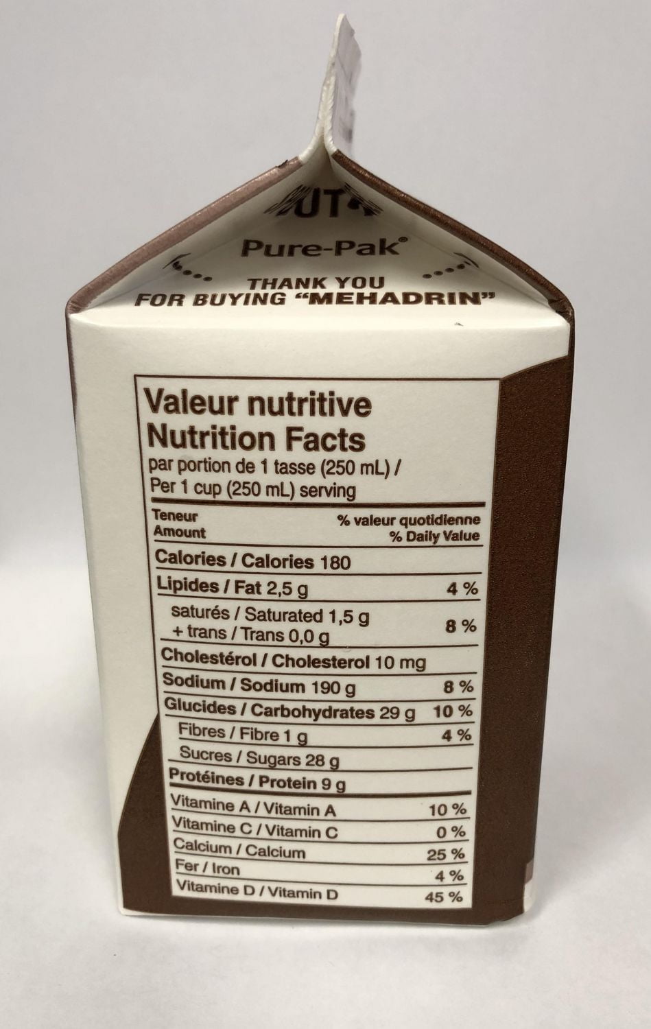 Mehadrin Partly Skimmed Chocolate Milk 1% 500ml