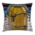 thumbnail image 1 of Rustic Throw Pillow Cushion Cover, Antique Style Door of a Stone House in the Countryside Entrance Architecture Vintage, Decorative Square Accent Pillow Case, 24 X 24 Inches, Multicolor, by Ambesonne, 1 of 2