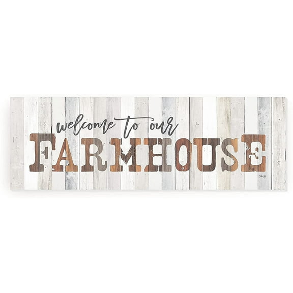 Welcome To Our Farmhouse Rustic Framed Wood Farmhouse Wall Sign 6x18 (Unframed)