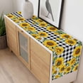 thumbnail image 4 of Sunflower Table Runner - 36 Inch Long, Kitchen Dining Table Runner Dresser Scarves, Black White Check Country Yellow Floral Farmhouse Decor for Coffee Tables Wedding Party Banquet, 4 of 8
