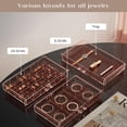 thumbnail image 3 of Acrylic Earrings Holder Organizer Box Large Clear Earring Jewelry Storage Organizer Box Transparent Stackable Drawers Jewelry Display for Earrings Necklace Bracelets Rings Layers Pi, 3 of 7
