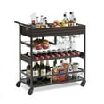 thumbnail image 2 of Utopia Alley Bar Cart for Home, 3 Tier Wine Cart with Wheels Bar Serving Carts on Lockable Wheels with Handle, Kithcen Island Cart with Wine Rack and Glass Holder for Living/Dining Room, Kitchen, 2 of 12