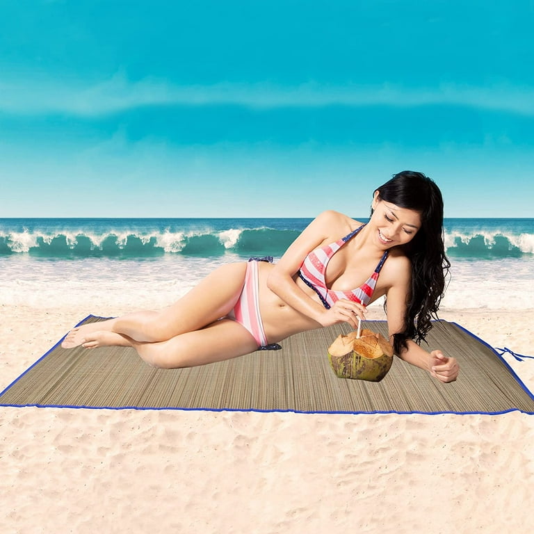Woven Straw Beach Mat - Outdoor Blanket Mat for Beach, Yoga, Camping &  Picnic - 30 x 60