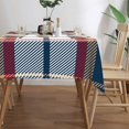 thumbnail image 4 of Blue Red And Beige Tartan Plaid Rectangular Tablecloth 55"x70" with Lace Edge, Washable Durable Table Cover for Dining, Indoor Outdoor Home Restaurant Decor, 4 of 5
