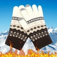 thumbnail image 2 of Clearance! Fdelink Men's and Women's Snowflake Printing Gloves, Creative and Fashionable Mobile Phone with Screen Knitted Gloves, Thick and Warm Winter Adult, Women clothes, 2 of 3