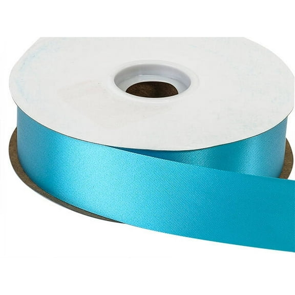 Turquoise Blue Flora Satin Ribbon, 1-7/16"x100 yards