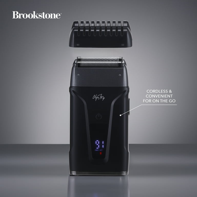 Brookstone Christian McCaffrey Special Edition, 3-in-1 Cordless Rechargeable Pro Shaving Kit Includes Men's Electric Shaver, Trimmer, and Clipper Brookstone Christian McCaffrey Special Edition, 3-in-1 Cordless Rechargeable Pro Shaving Kit Includes Men's Electric Shaver, Trimmer, and Clipper