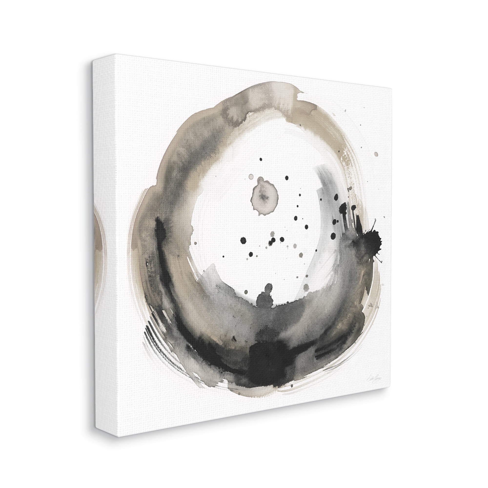 Stupell Circular Contemporary Paint Splash Abstract Painting Gallery Wrapped Canvas Print Wall Art