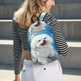 thumbnail image 3 of Ratiio Cute Cloud Bichon Frise Print Canvas Backpack for Women & Men Retro Aesthetic Rucksack Basic Backpack for High School/College Students Travel Laptop Bag, 3 of 5