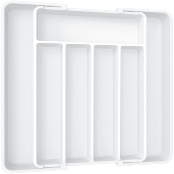 Organizador de cajones de cocina Aujen, expandible, blanco